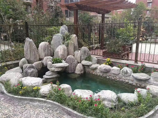 福田庭院假山鱼池制作视频